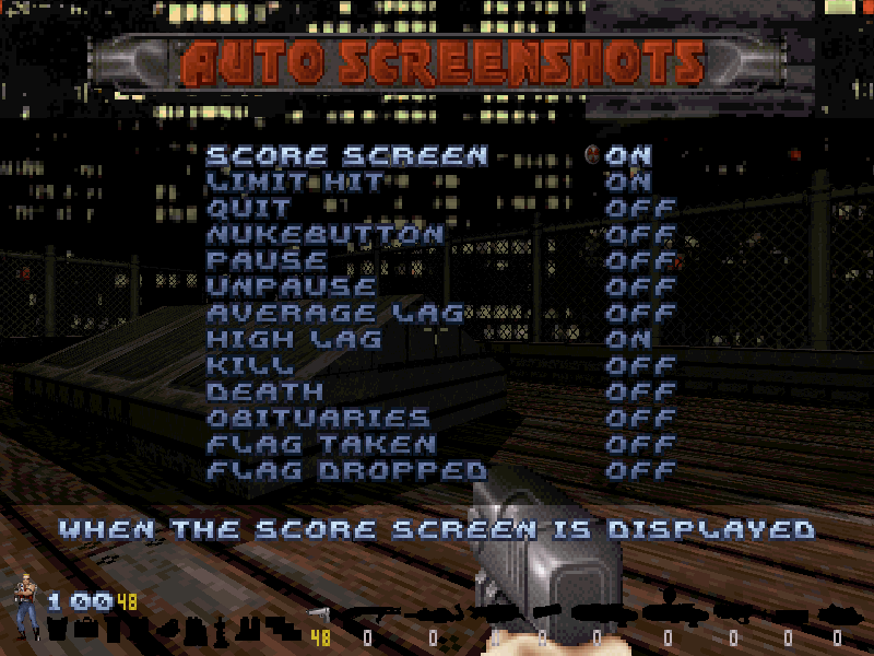 auto screenshots menu
