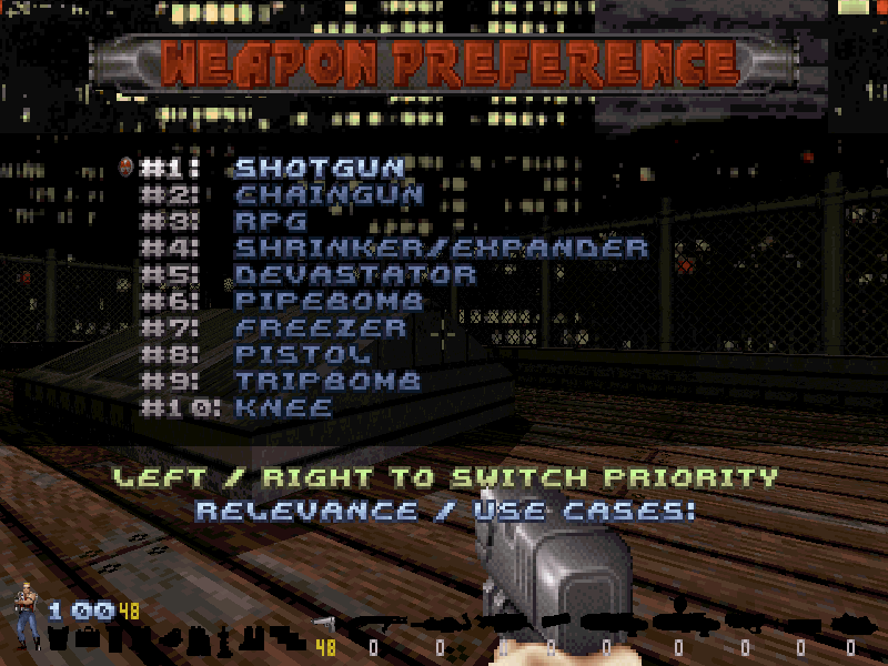 weapon preferences